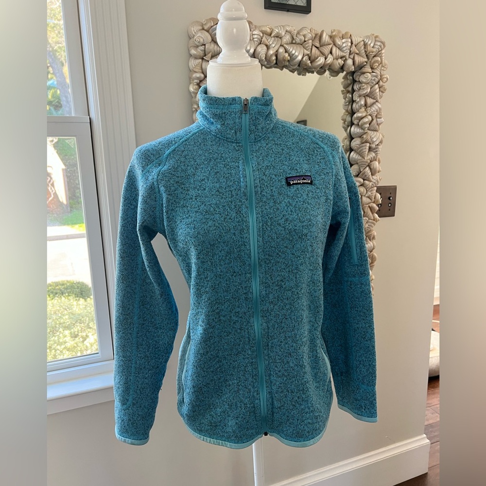 Patagonia Zip-Up Sweatshirt - Women's Size Medium - Speckled Robin Egg Blue